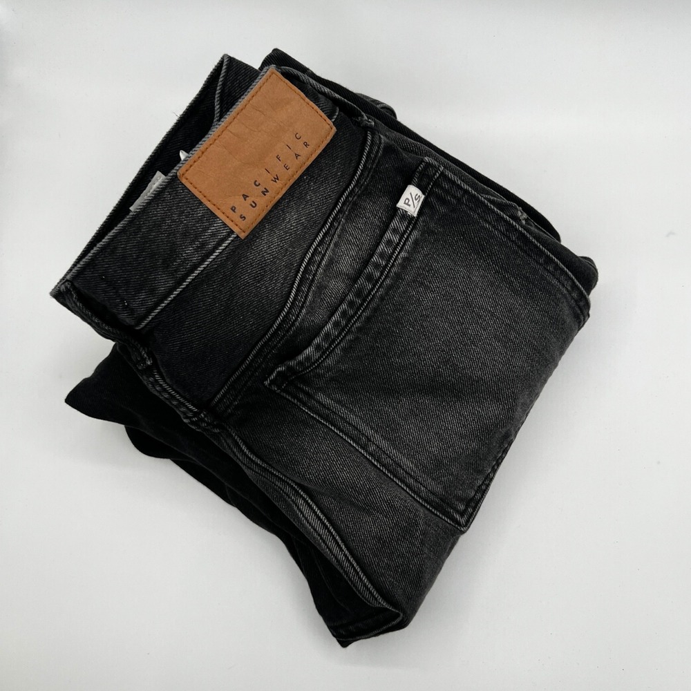 PacSun Dylan Baggy Cargo Jeans Mens 29x30 Black Excellent Acid Wash Utility